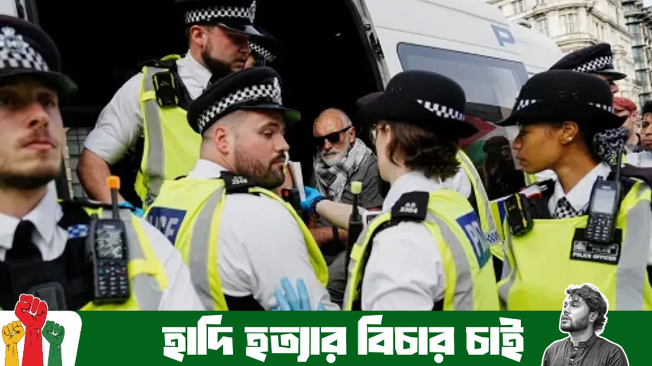 লন্ডনে ফিলিস্তিনপন্থীদের বিক্ষোভ, গ্রেপ্তার ৪ শতাধিক